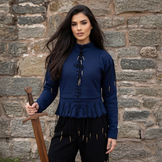 Yellow Lace-Up Medieval Archer Top , Ren faire Gambeson