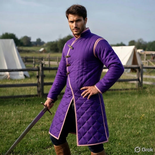 Medieval Cotton Gambeson Jacket – Quilted Aketon Costume Armor