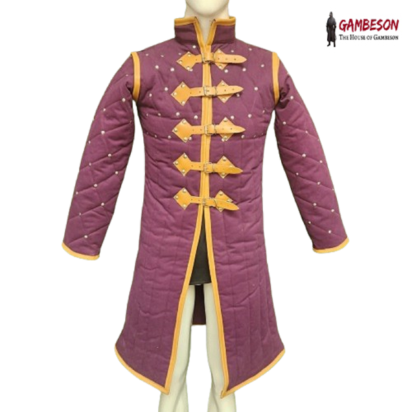 Medieval Costume Gambeson , Thick Padded Gambeson , Sca, Larp ,Event, purple color